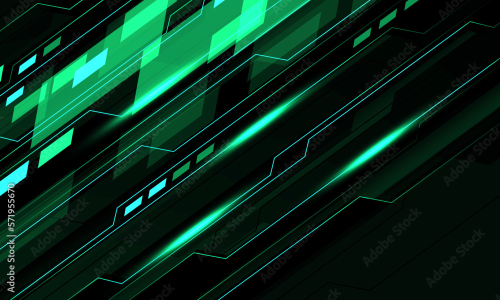 Aufkleber abstract green tone line cyber circuit pattern design ultramodern futuristic technology background v