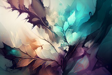 wallpaper, glass texture, pastel tones, ink style, blurry, AI Generated