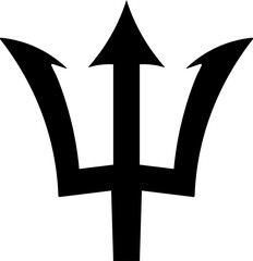 Barbados national symbol. Trident black sticker. - obrazy, fototapety, plakaty