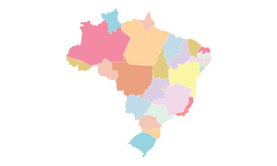 Colorful Brazil Map, perfect for office, company, school, social media, advertising, printing and more