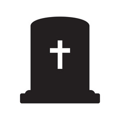 Funeral gravestone icon. Tombstone icon. Rip grave icon vector.