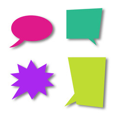 colorful speech bubbles set with blank space