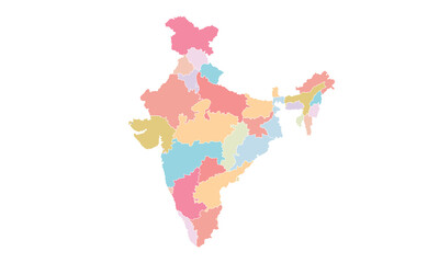 Colorful India Map, perfect for office, company, school, social media, advertising, printing and more