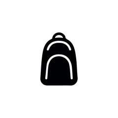 Backpack icon. Simple style backpack sale poster background symbol. Backpack brand logo design element. Backpack t-shirt printing. vector for sticker.