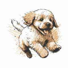 Cute baby dog playing illustration Cartoon, cute dog puppy vector
