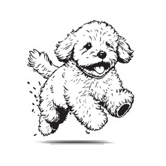 Cute baby dog playing illustration Cartoon, cute dog puppy vector, vector silhouette