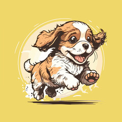Cute baby dog playing illustration Cartoon, cute dog puppy vector