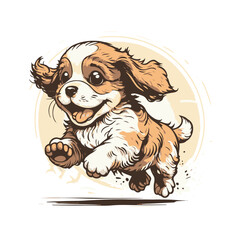 Cute baby dog playing illustration Cartoon, cute dog puppy vector