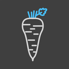 Parsnip root isolated vector icon
