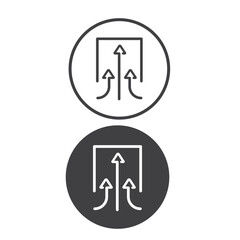 Three arrows symbolizing suction, vector, icon.