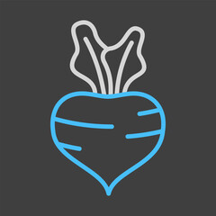 Beetroot isolated vector on dark background icon