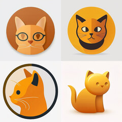 Fototapeta premium cat icon set avatar logo