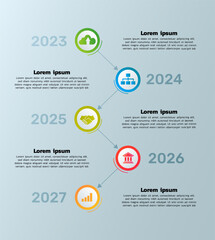 Business Infographic. Timeline infographics design vector. Abstract infographics options template. Vector illustration. Business concept with 5 options, steps, or processes