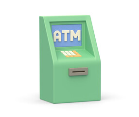 Realistic 3d icon of atm automatic deposit machine