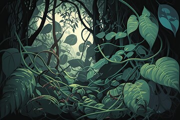 Tropical forest vector 