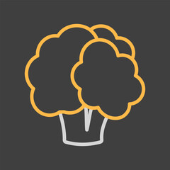 Cauliflower vector on dark background icon