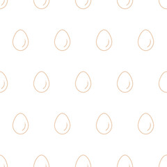 Line regular pattern with eggs. Seamless vector pattern with eggs isolated