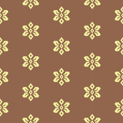 flower ethnic pattern brown background vector illustration.