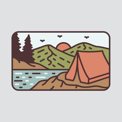 Camping with beauty view of mountains lover graphic illustration vector art t-shirt design
