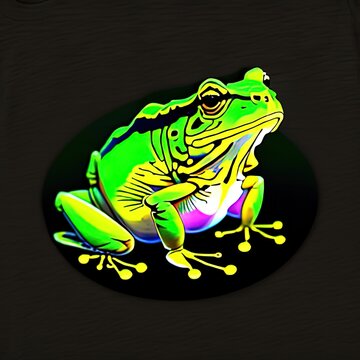 Goliath Frog Animal Style Print Design Logo. Generative AI.