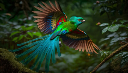 Resplendent Quetzal Flying, generative ai