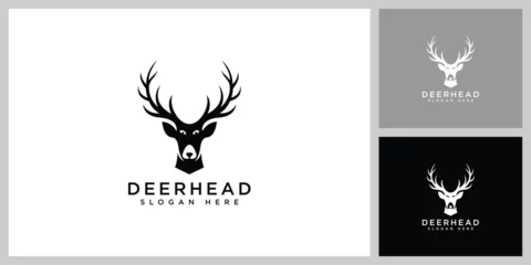 Foto op Plexiglas deer head animal logo vector design © quadrazo