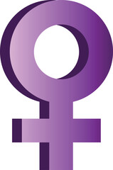 Vector illustration of the feminine sign. feminism. eight of march. women's day. degraded, 3d effect