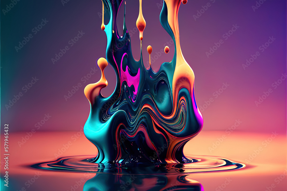 Aufkleber dynamic and colorful fluid abstract background