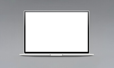 Mockup pantalla ordenador. Ordenador, portatil, con pantalla vacía para diseño. Generado con IA. - obrazy, fototapety, plakaty