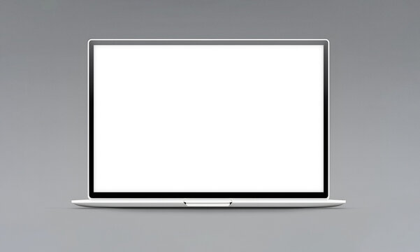 Mockup pantalla ordenador. Ordenador, portatil, con pantalla vacía para diseño. Generado con IA.