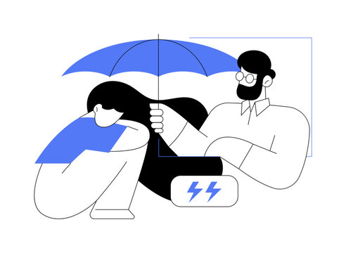 Depression counseling abstract concept vector illustration.