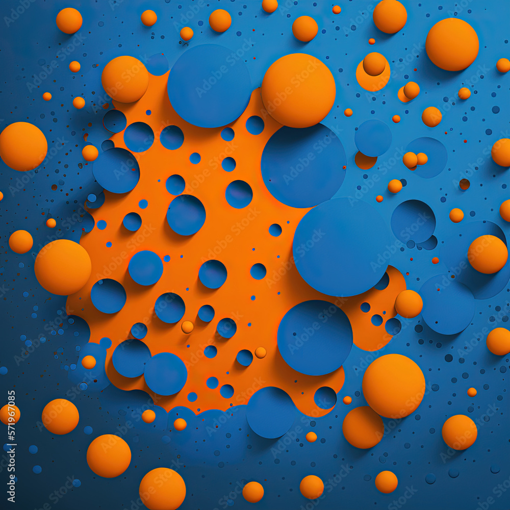 Poster dynamic background with colorful balls and circles