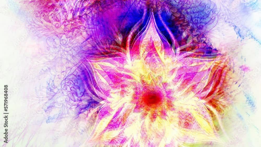Aufkleber ornamental mandala and color background. loop animation.