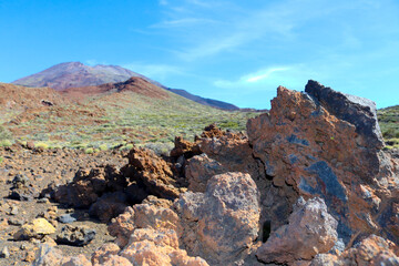 Volcano Pico del Teide in Sunlight