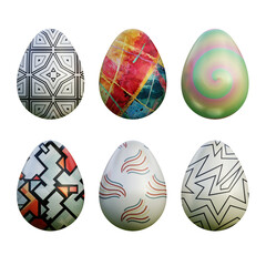 Realistic 3d easter eggs in seamless vector gradient illustrations