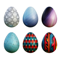 Realistic 3d easter eggs in seamless vector gradient illustrations