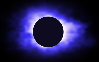  Eclipse Lunar Animation I'm Galaxy Background. Animated purple Solar Eclipse Phenomenal Event of Moon, Sun and Earth Planet. Space View