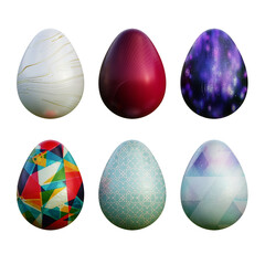 Realistic 3d easter eggs in seamless vector gradient illustrations