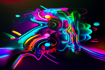 Colorful Neon Abstract Backround Waves