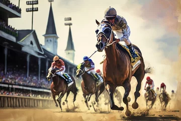 Tuinposter Horse racing at the Kentucky derby  © Chandler