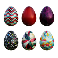 Realistic 3d easter eggs in seamless vector gradient illustrations