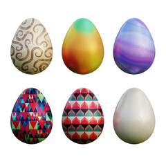 Realistic 3d easter eggs in seamless vector gradient illustrations
