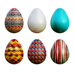 Realistic 3d easter eggs in seamless vector gradient illustrations