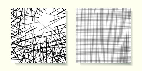 Set of abstract hand drawing, line art, outline, doodles, waves, grunge pattern vector illustration background.