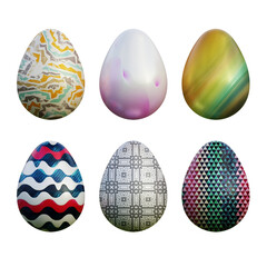 Realistic 3d easter eggs in seamless vector gradient illustrations