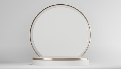 Abstract Podium minimal geometric white and gold