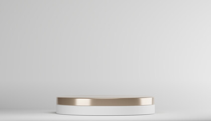 Abstract Podium minimal geometric white and gold