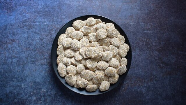 Revadi Indian traditional sweet made from sesame seeds