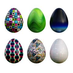 Realistic 3d easter eggs in seamless vector gradient illustrations