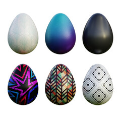 Realistic 3d easter eggs in seamless vector gradient illustrations